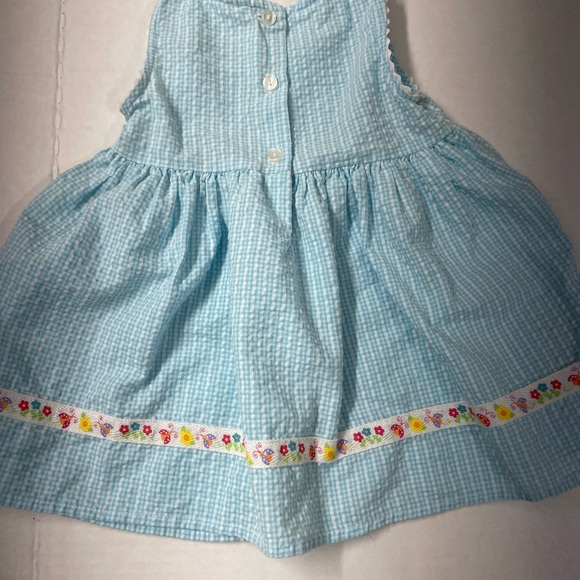 😍Blue Gingham Dress with Colorful Embroidery - Picture 3 of 3